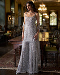 Silver Sequin Sharara Set By KYNAH, Luxury Indian Fashion & Bridal Wear