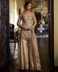 Gold Crystal Sharara Set By KYNAH, Luxury Indian Fashion & Bridal Wear