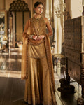 Gold Jewelled Sharara Set By KYNAH, Luxury Indian Fashion & Bridal Wear