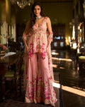 Pink Three-Dimensional Sharara Set By KYNAH, Luxury Indian Fashion & Bridal Wear
