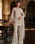 Grey Thread Work Sharara Set By KYNAH, Luxury Indian Fashion & Bridal Wear