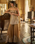 Antique Gold Mirror Sharara Set By KYNAH, Luxury Indian Fashion & Bridal Wear