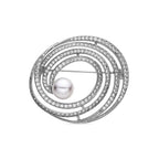 Broche con Circonita Brillante acabado plata - Telah
