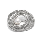 Broche con Circonita Brillante acabado plata - Telah