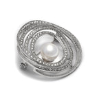 Broche con Circonita Brillante acabado plata - Telah