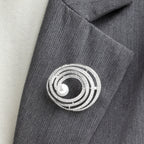 Broche con Circonita Brillante acabado plata - Telah