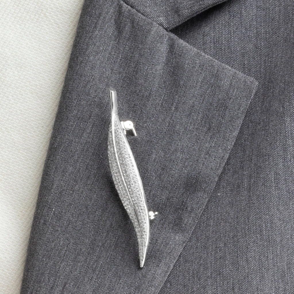 Broche con Circonita Brillante acabado plata - Heril