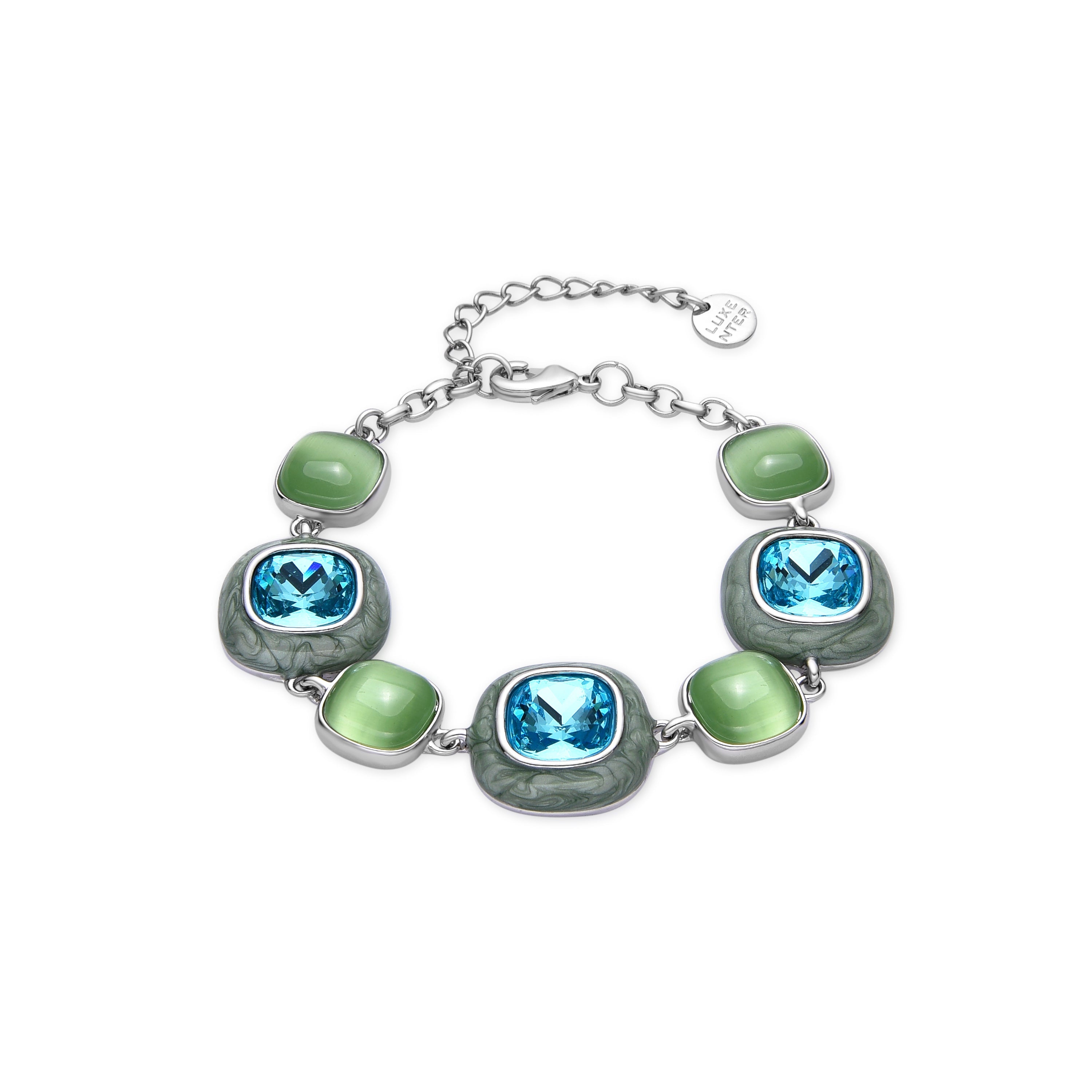 Pulsera con Cristal Azul acabado plata - Drogolo