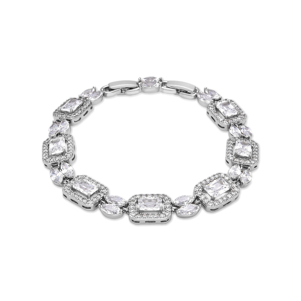 Pulsera con Circonita Brillante acabado plata - Neda
