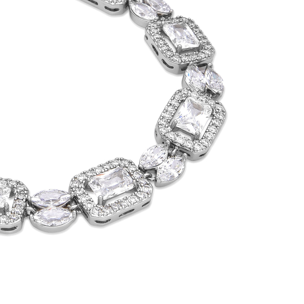 Pulsera con Circonita Brillante acabado plata - Neda