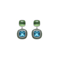 Pendientes con Cristal Azul acabado plata - Xumas