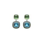 Pendientes con Cristal Azul acabado plata - Xumas