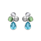 Pendientes con Cristal Azul acabado plata - Vargae