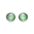Pendientes con Ojo de Gato Verde acabado plata - Itna
