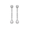 Pendientes con Perla Blanca acabado plata - Otha