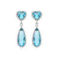 Pendientes con Circonita Aguamarina acabado plata - Saiga