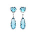 Pendientes con Circonita Aguamarina acabado plata - Saiga