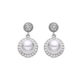 Pendientes con Perla Blanca acabado plata - Saali