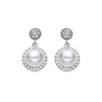 Pendientes con Perla Blanca acabado plata - Saali