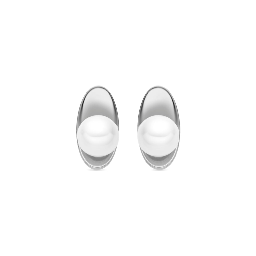 Pendientes con Perla Blanca acabado plata - Lyhu