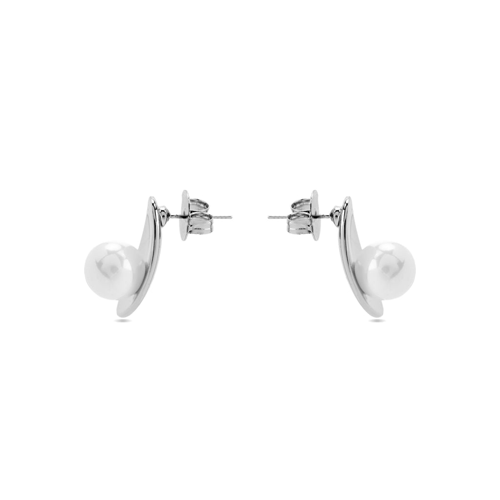 Pendientes con Perla Blanca acabado plata - Lyhu