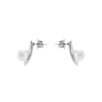 Pendientes con Perla Blanca acabado plata - Lyhu