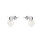 Pendientes con Perla Blanca acabado plata - Asny