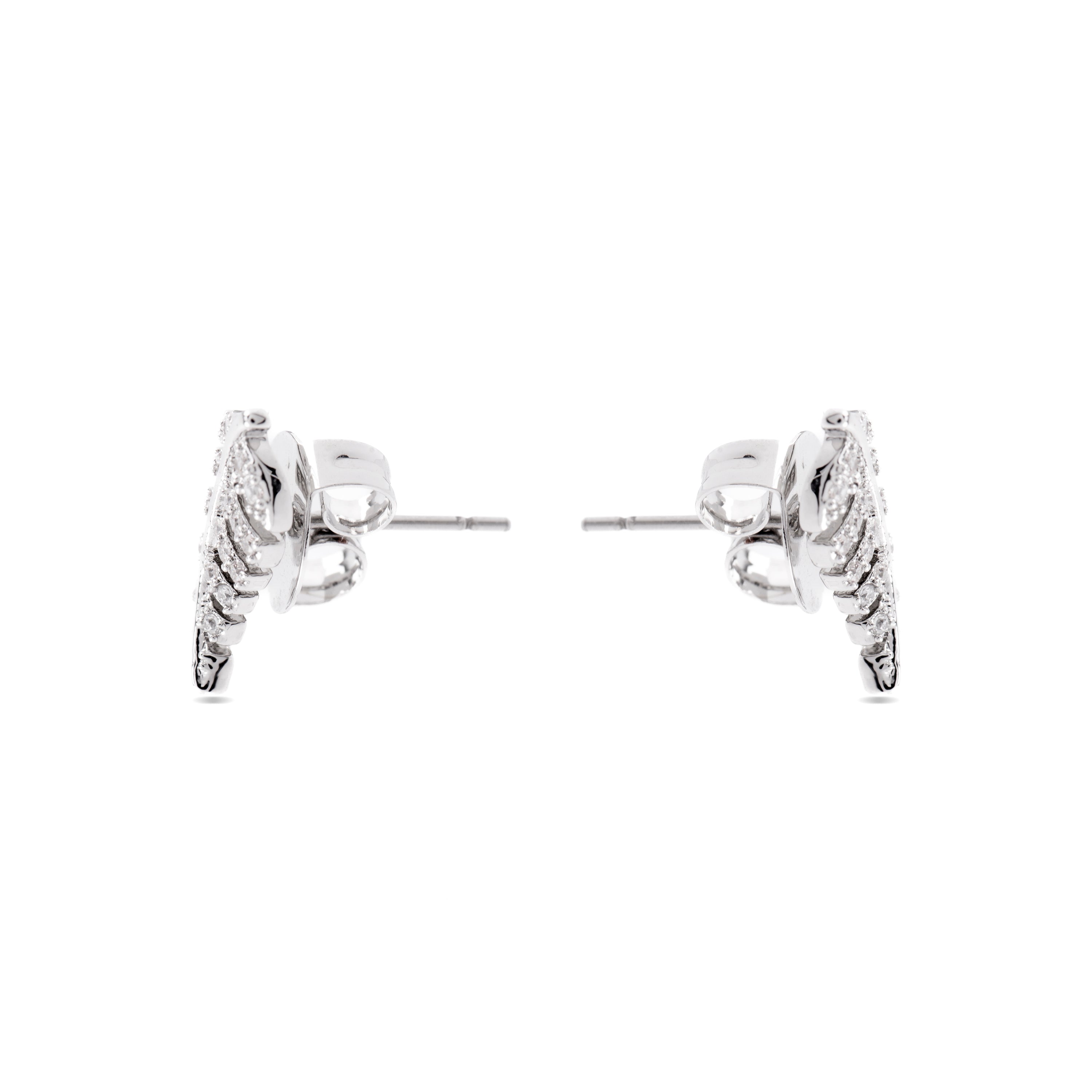 Pendientes con Circonita Brillante acabado plata - Tatsy