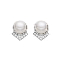 Pendientes con Perla Blanca acabado plata - Erel