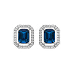 Pendientes con Circonita Topacio Azul acabado plata - Surin