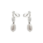 Pendientes con Perla Blanca acabado plata - Amlas