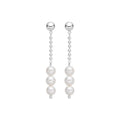 Pendientes con Perla Blanca acabado plata - Galdin