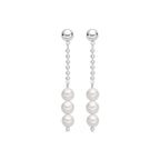 Pendientes con Perla Blanca acabado plata - Galdin