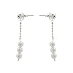 Pendientes con Perla Blanca acabado plata - Galdin