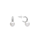 Pendientes con Perla Blanca acabado plata - Lianath