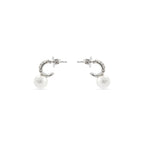 Pendientes con Perla Blanca acabado plata - Lianath