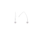 Pendientes con Perla Blanca acabado plata - Gesis