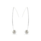 Pendientes con Perla Blanca acabado plata - Gesis