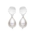 Pendientes con Perla Blanca acabado plata - Aoya