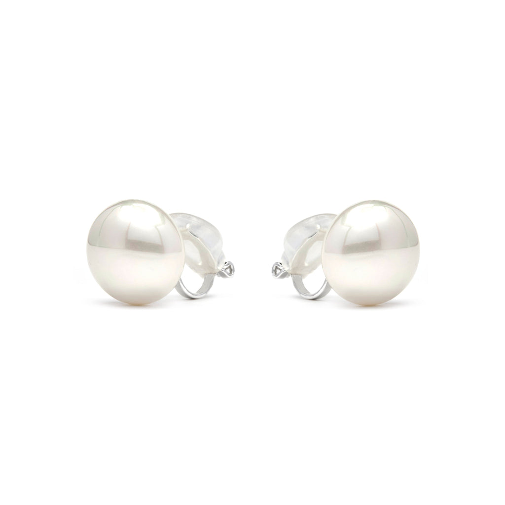 Pendientes acabado plata y Perla Blanca - Benet