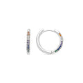 Pendientes acabado plata y Circonita Multicolor - Thybus