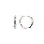 Pendientes acabado plata y Circonita Multicolor - Thybus