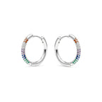 Pendientes acabado plata y Circonita Multicolor - Thybus