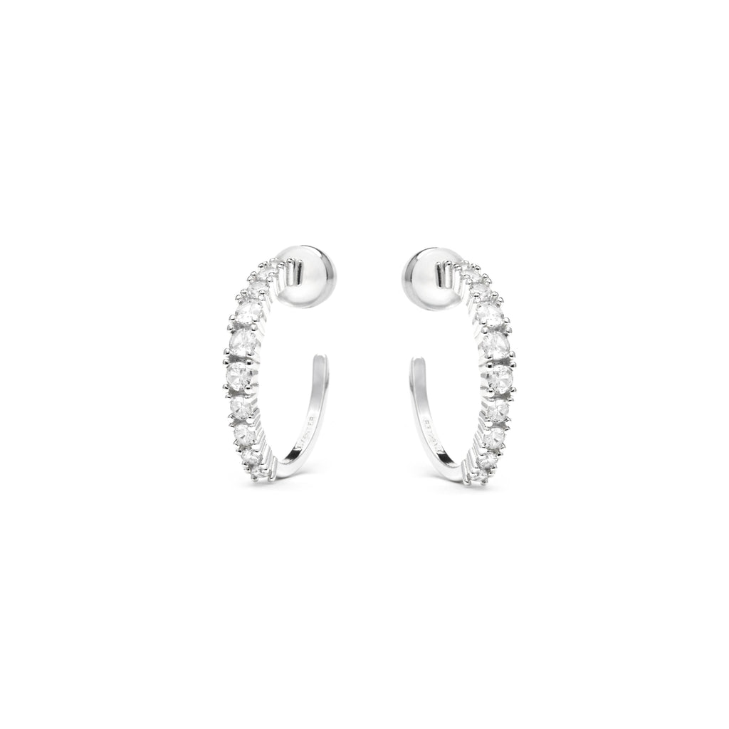 Pendientes acabado plata y Circonita Brillante - Remil