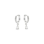 Pendientes acabado plata y Circonita Brillante - Laade