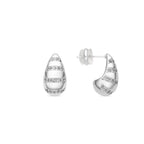 Pendientes acabado plata y Circonita Brillante - Imaspa