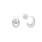 Pendientes acabado plata y Circonita Brillante - Garai