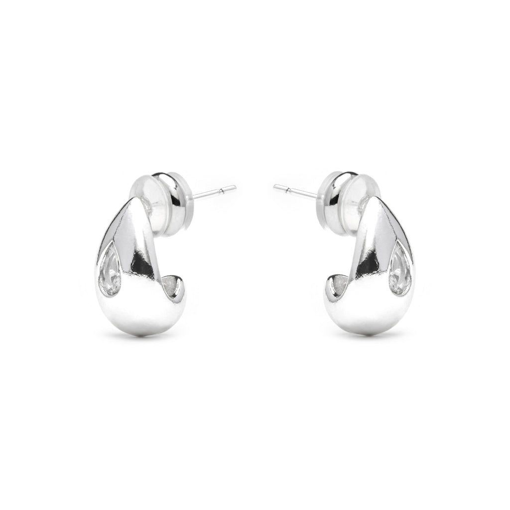 Pendientes acabado plata y Circonita Brillante - Garai