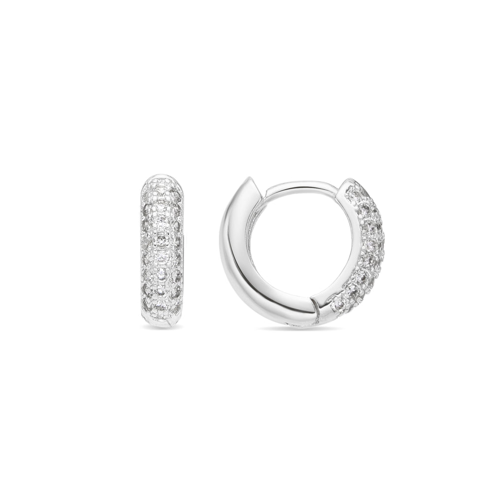 Pendientes acabado plata y Circonita Brillante - Krax