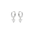 Pendientes acabado plata y Circonita Brillante - Drasa